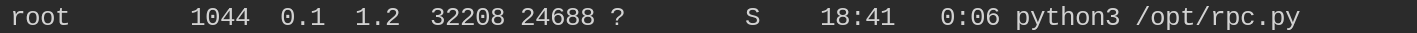 ps aux output showing /opt/rpc.py running as root